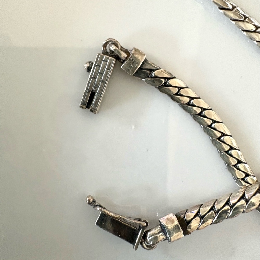 Art Deco Necklace in 925 Sterling with onyx pendant - Picture 7 of 8